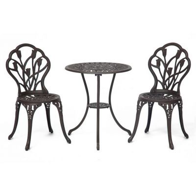 Комплект Secret De Maison Waltz of flowers (стол +2 стула) алюминиевый сплав, бронза/bronze