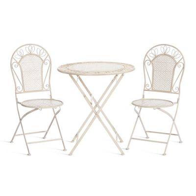 Комплект (стол + 2 стула) Secret de Maison Амальфи/Amalfi металл, античный белый