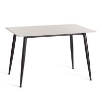 Стол обеденный Austen/Остин керамика матовая/металл, белый/черный