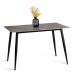 Стол обеденный Austen/Остин столешница керамика (глянцевая) / опоры металл, серый/чёрный