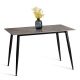 Стол обеденный Austen/Остин столешница керамика (глянцевая) / опоры металл, серый/чёрный