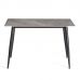 Стол обеденный Austen/Остин столешница керамика (глянцевая) / опоры металл, серый/чёрный