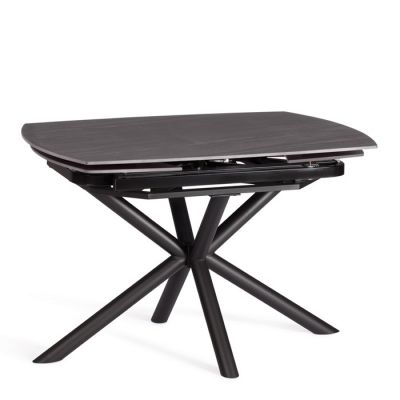 Стол обеденный Winston/Винстон керамика матовая/металл, темно-серый/черный