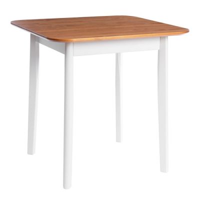 Стол Соната Люкс/ Sonata Lux table, 75х75х75 см массив сосны, антик/белый
