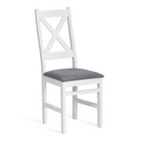 Стул Crossman/Кроссман Нью, многослойный березовый шпон, белый/велюр серый