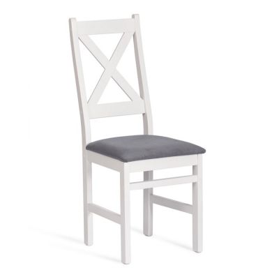 Стул Crossman/Кроссман Нью, многослойный березовый шпон, белый/велюр серый