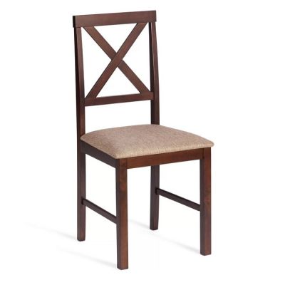 Стул обеденный Хадсон/Hudson дерево гевея/МДФ, темный орех, ткань кор.-зол. 1505-9