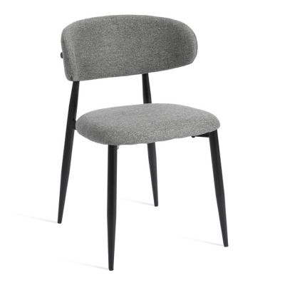 Стул обеденный Белси/Belsay велюр/металл, светло-серый/черный
