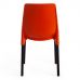 Стул GENIUS (mod 75) металл/пластик, оранжевый/черные ножки