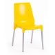 Стул GENIUS (mod 75) металл/пластик, желтый/ножки хром