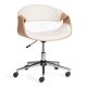 Кресло BEND натуральный, кож/зам белый